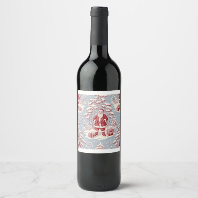 Rótulo De Garrafa De Cerveja Papai Noel de toile de Natal (Frente)