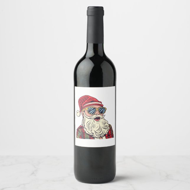 Rótulo De Garrafa De Cerveja Papai Noel - Engraçado (Frente)