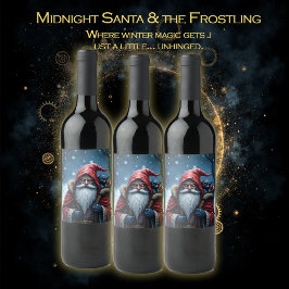 Rótulo De Garrafa De Cerveja Papai Noel Frostbite e seu Elfo Travesso.