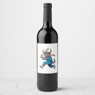Rótulo De Garrafa De Cerveja Papai Noel Jogando Beisebol Jogador de Beisebol de