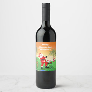 Rótulo De Garrafa De Cerveja Papai Noel Jogando Fora de Obstáculo de Água no Go