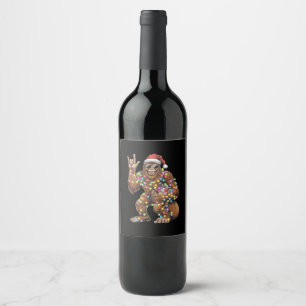 Rótulo De Garrafa De Cerveja Papai Noel Pé Grande Luzes de Natal Rock Engraçado