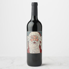 Rótulo De Garrafa De Cerveja Papai Noel Surpreso