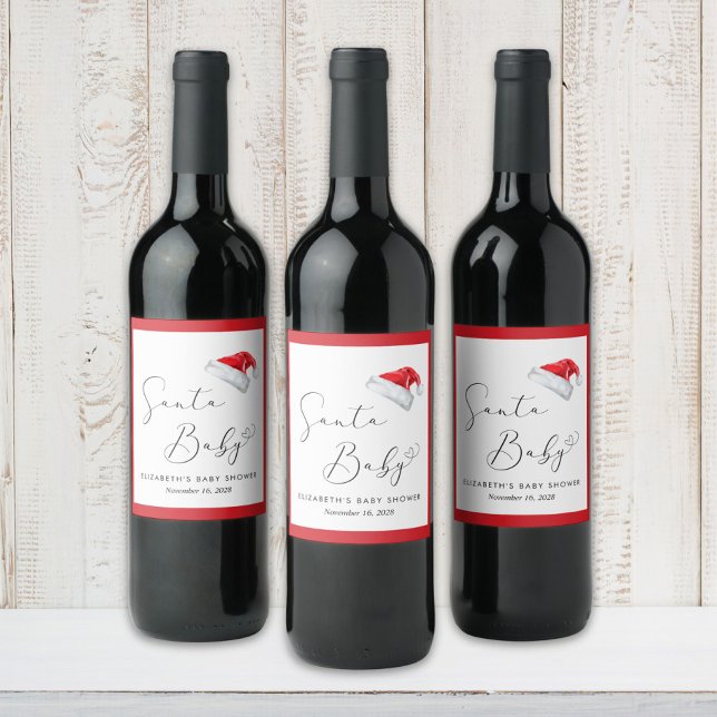 Rótulo De Garrafa De Cerveja Papais noeis Chá de fraldas de Natal (Criador carregado)