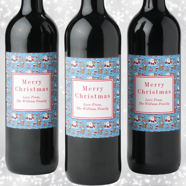 Rótulo De Garrafa De Cerveja Papais noeis Com Animais Florestais (Criador carregado)