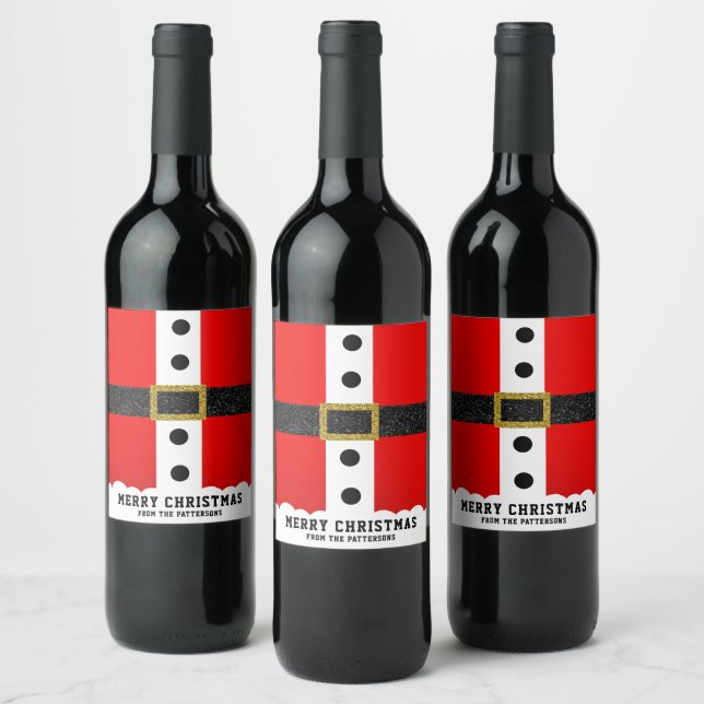 Rótulo De Garrafa De Cerveja Papais noeis de Natal Acessam Cinturão Moderno Eng (Garrafas)