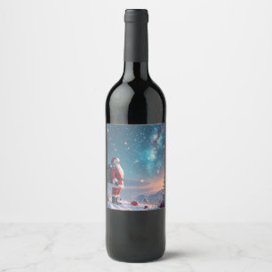 Rótulo De Garrafa De Cerveja Papais noeis de Natal no Polo Norte