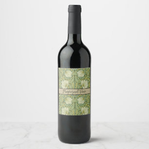 Rótulo De Garrafa De Cerveja Papel de Parede Floral Azul Pimpinela de William M