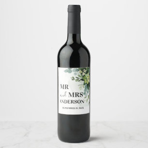 Rótulo De Garrafa De Cerveja Papo Botânico Floral de Casamento Suculento Verde 