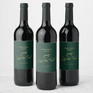 Rótulo De Garrafa De Cerveja Par Verde & Ouro combina bem com Presente de Texto