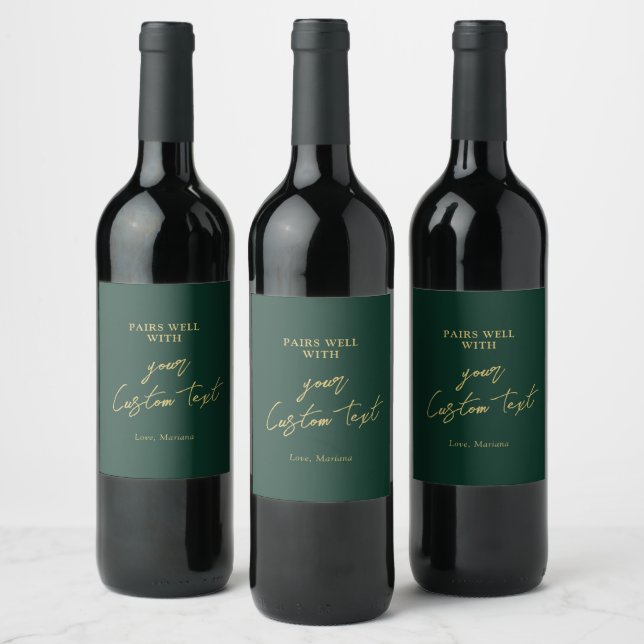 Rótulo De Garrafa De Cerveja Par Verde & Ouro combina bem com Presente de Texto (Garrafas)