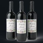 Rótulo De Garrafa De Cerveja Para sempre - Dois Corações - Um Amor<br><div class="desc">Este design de casamento apresenta delicadas bordas florais num fundo de papel impresso branco. A design romântica é perfeita para um casamento de primavera ou verão,  e o sutil uso das flores adiciona um toque de elegância ao olhar geral.</div>
