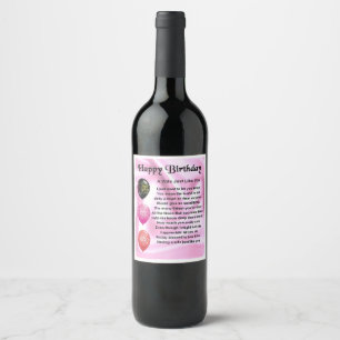 Rótulo De Garrafa De Cerveja Parabéns, Poem Wine