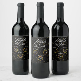 Rótulo De Garrafa De Cerveja Parceiro Aniversário Triplicou O Divertido