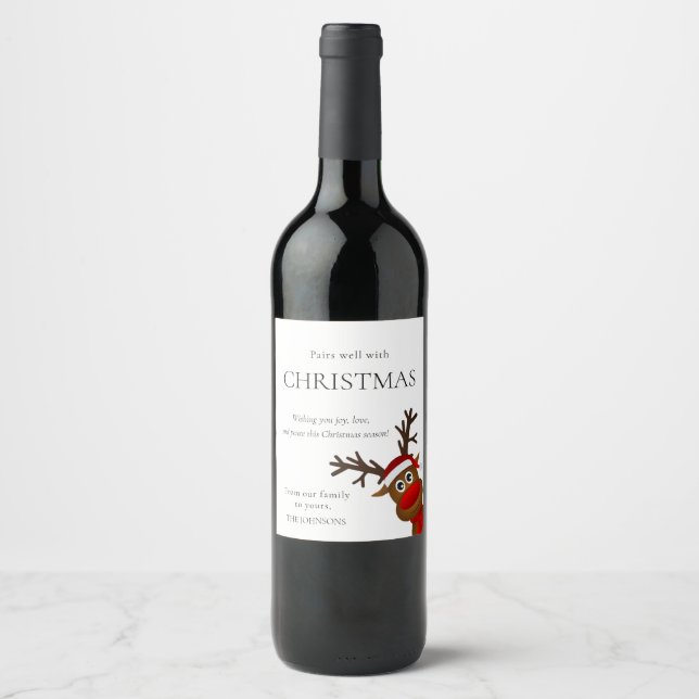 Rótulo De Garrafa De Cerveja Pares Bem Com O Natal (Frente)