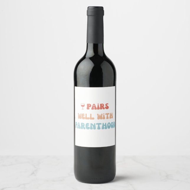 Rótulo De Garrafa De Cerveja Pares bem com paternidade - Novo - Rótulo de Vinho (Frente)