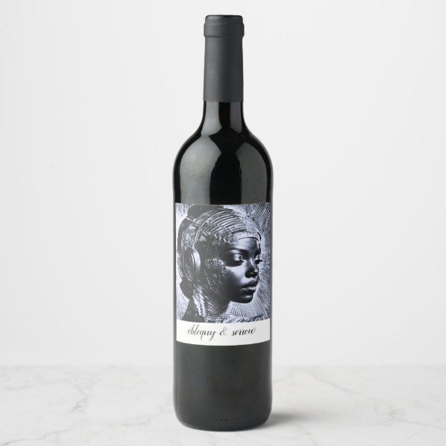 Rótulo De Garrafa De Cerveja Paródia do Título do Livro Afro-futurismo (Frente)