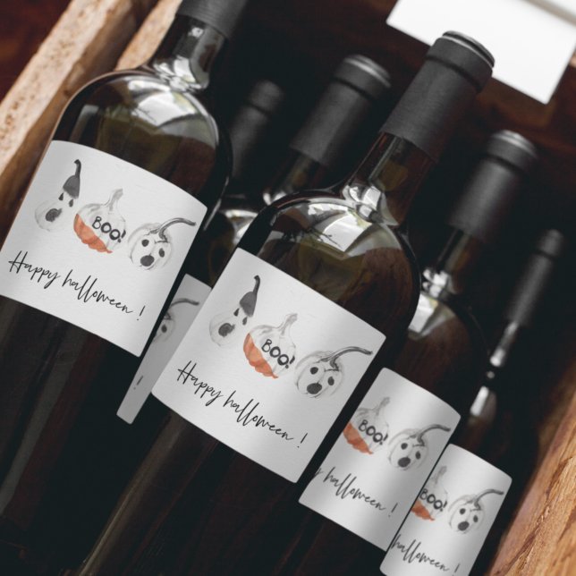 Rótulo De Garrafa De Cerveja Partido Spooky Pumpkins | Feliz Dia das Bruxas (Criador carregado)