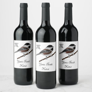 Rótulo De Garrafa De Cerveja Pássaro Chickadee De Castanheiro Cheio Ilustrado