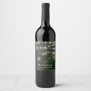 Rótulo De Garrafa De Cerveja Pássaros do Amor + Árvore de Pinheiro Noite de Cas