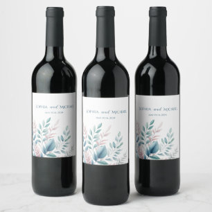 Rótulo De Garrafa De Cerveja Pastel Botanical Wedding