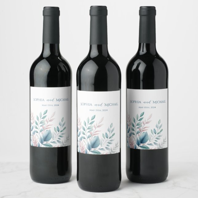 Rótulo De Garrafa De Cerveja Pastel Botanical Wedding (Garrafas)
