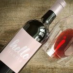 Rótulo De Garrafa De Cerveja Pastel Mínimo Moderno, Rosa Alô E Seu Nome<br><div class="desc">Pastel Mínimo Moderno,  Rosa Alô E Seu Nome</div>