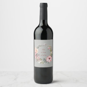 Rótulo De Garrafa De Cerveja Pastel Watercolor Garland Wreath