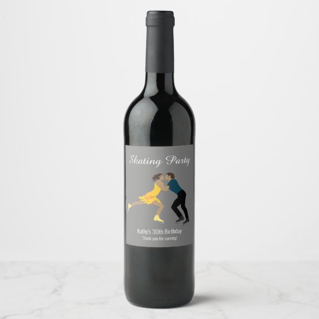 Rótulo De Garrafa De Cerveja Patinação de Figura (Frente)