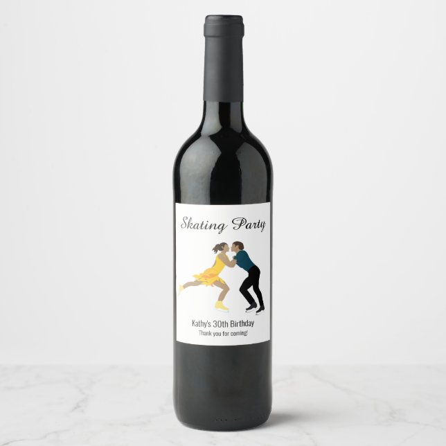 Rótulo De Garrafa De Cerveja Patinação de Figura (Frente)