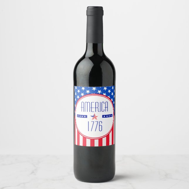 Rótulo De Garrafa De Cerveja Patriótico Americano (Frente)