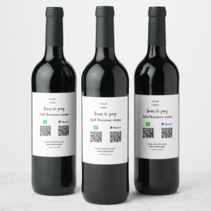 Rótulo De Garrafa De Cerveja Paypal Cashapp digitalizar para pagar QR adicionar