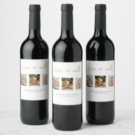 Rótulo De Garrafa De Cerveja Paz na Terra Natal 3 Fotocolagem Glitter