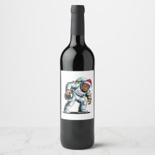 Rótulo De Garrafa De Cerveja Pé Grande Sasquatch Astronauta Natal 2026 Feriado