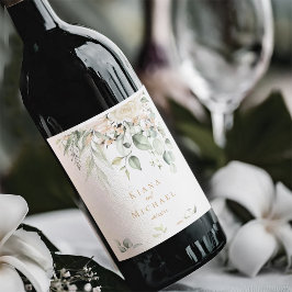 Rótulo De Garrafa De Cerveja Pearl Blush Floral Wedding Names ID989