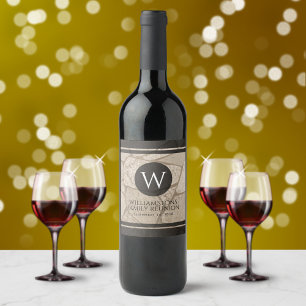 Rótulo De Garrafa De Cerveja Pedras Rachadas Toneladas De Sepia Elegante