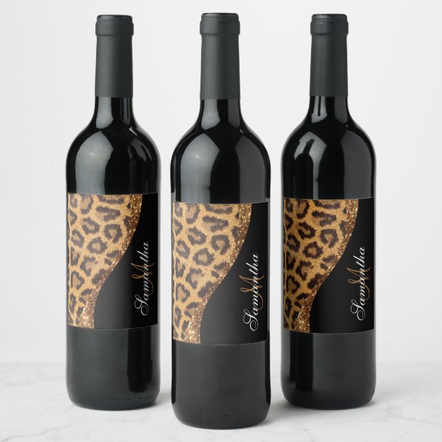 Rótulo De Garrafa De Cerveja Peles Leopardo Impressas e Luminosas (Garrafas)