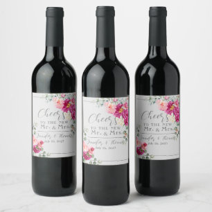 Rótulo De Garrafa De Cerveja Peony e Rosa Eucalyptus Greenerescer