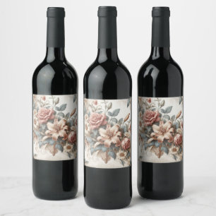 Rótulo De Garrafa De Cerveja Perfeição Floral Antiquada Clara