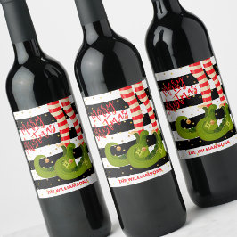 Rótulo De Garrafa De Cerveja Pernas de Elfo Caprichoso Natal