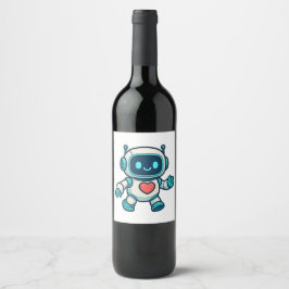 Rótulo De Garrafa De Cerveja Personagens de IA e Robô