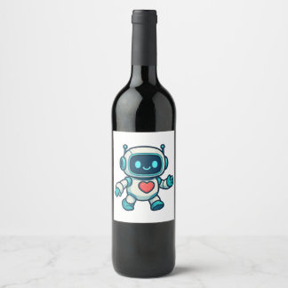Rótulo De Garrafa De Cerveja Personagens de IA e Robô