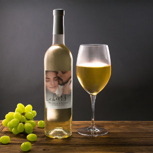 Rótulo De Garrafa De Cerveja Personalização de Script de Foto de Casamento Simp
