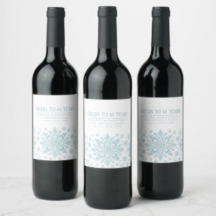Rótulo De Garrafa De Cerveja Personalizado com Floco de Neve Azul Minimalista d