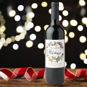 Rótulo De Garrafa De Cerveja Personalizado Coroa Amarela Preta Boas Festas