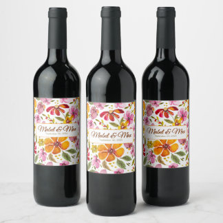 Rótulo De Garrafa De Cerveja Personalizado Finalmente Spring Aquarela Floral