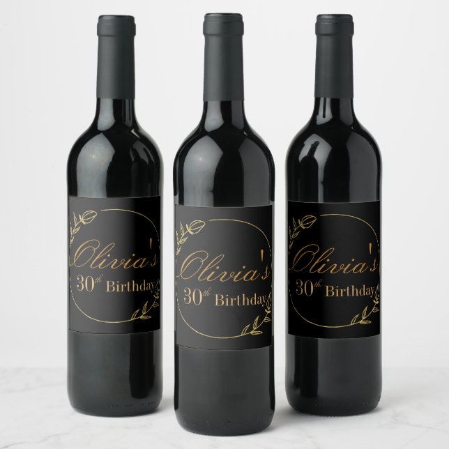 Rótulo De Garrafa De Cerveja Personalizado Preto e Dourado (Garrafas)