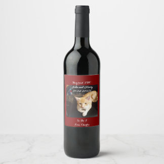 Rótulo De Garrafa De Cerveja Personalizar Foto Texto Gato Ruivo Casamento