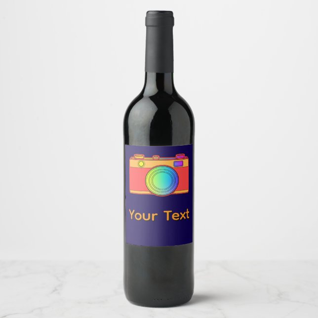 Rótulo De Garrafa De Cerveja Personalizar rótulo de vinho azul escuro de design (Frente)
