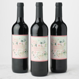 Rótulo De Garrafa De Cerveja Personalizar Script Rosa Elegante Floral de Casame